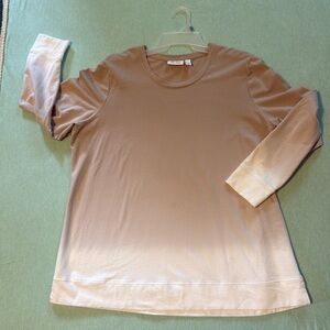 D&co. XL Hombre beige cream long sleeve crew neck tunic EUC